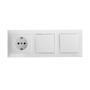 B.V.  - SADA 2x Spínač domovní se zásuvkou 1x16A/250V SCHUKO