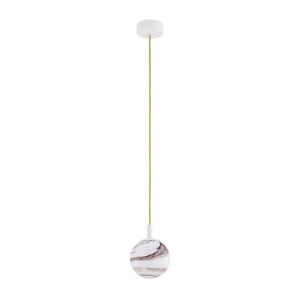 Argon Argon 8451 - Lustr na lanku ALMIROS 1xE14/7W/230V pr. 12 cm alabastr bílá/zlatá