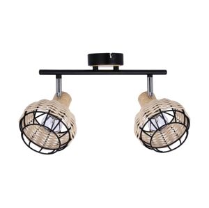 Bodové svítidlo TAJGA 2xE14/40W/230V ratan/černá