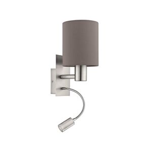 Eglo Eglo 96481 - LED Nástěnné svítidlo PASTERI 1xE27/40W+LED/3,5W šedá