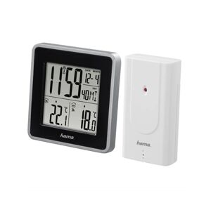 Hama Hama - Meteostanice s LCD displejem a budíkem 2xAA černá/šedá