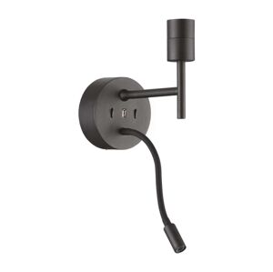 Ideal Lux Ideal Lux - LED Flexib. lampa s monturou SET UP 1xE27/42W+LED/3W/230V USB černá