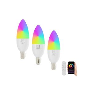 Neo  NEO 07716CDO -SADA 3xLED RGB Stmívatelná žárovka E14/6W/230V Wi-Fi Tuya+DO