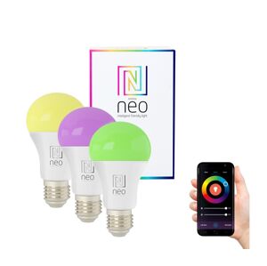 NEO E27 11W RGB+CCT 3ks LED žárovka, E27, 11W, 230V, RGB + teplá-studená bílá, stmívatelná, Wi-Fi, 3ks 07733C