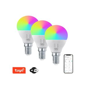 NEO E14 6W RGB+CCT 3ks LED žárovka, E14, 6W, 230V, P45, RGB + teplá-studená bílá, stmívatelná, Wi-Fi, 3ks 07745C