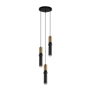 PND-14290-3-BRO-BK - Lustr na lanku ISIDORA 3xGU10/25W/230V černá/bronz