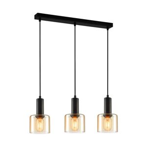 PND-65342-3-BK+AMB - Lustr na lanku SANTIA 3xE27/40W/230V 60 cm