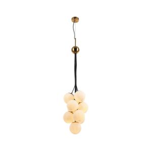 109004 - Lustr na lanku GRAPES 10xE27/7W/230V bronz/bílá