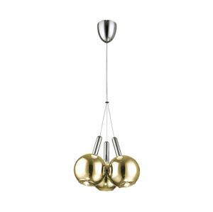 142000 - LED Lustr na lanku BALLS 3xLED/5W230V zlatá/matný chrom