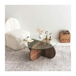 Konferenční stolek BUBBLE 35x75 cm hnědá/čirá