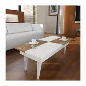 Konferenční stolek CASTRUM 30x90 cm bílá/hnědá