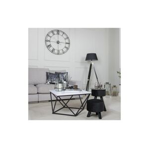 HowHomely Konferenční stolek CURVED 62x62 cm černá/bílá