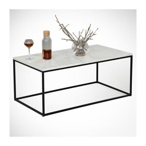Konferenční stolek MARMO 43x95 cm černá/bílá