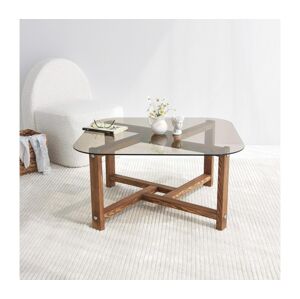 Konferenční stolek ZEN 40x80 cm borovice/čirá