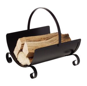 Lienbacher Kovový koš na dřevo s držadlem 40x38 cm černá 21.05.023.2