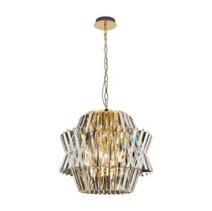 Křišťálový lustr na řetězu CROWN 12xE14/40W/230V zlatá