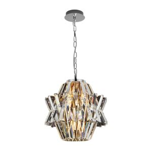 Křišťálový lustr na řetězu CROWN 4xE14/40W/230V chrom