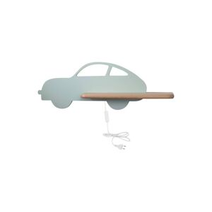 LED Dětské nástěnné svítidlo s poličkou CAR LED/5W/230V zelená/dřevo
