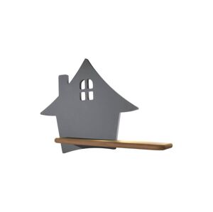 LED Dětské nástěnné svítidlo s poličkou HOUSE LED/4W/230V šedá/dřevo