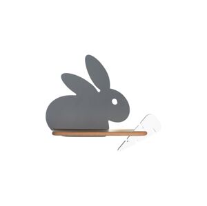LED Dětské nástěnné svítidlo s poličkou RABBIT LED/4W/230V šedá/bílá/dřevo