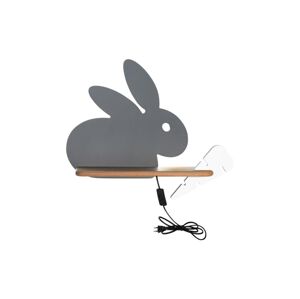 LED Dětské nástěnné svítidlo s poličkou RABBIT LED/4W/230V šedá/bílá/dřevo