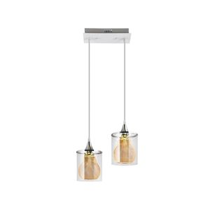LED Lustr na lanku 2xLED/5W/230V bílá/čirá