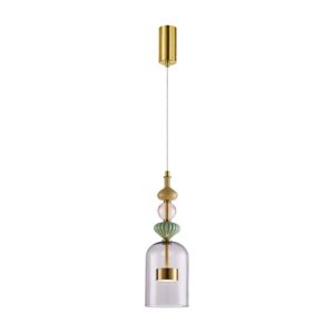 LED Lustr na lanku ARTE LED/12W/230V pr. 13 cm mosaz