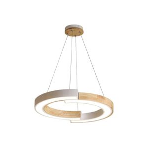 LED Lustr na lanku LED/32W/230V 3000K bílá/dřevo