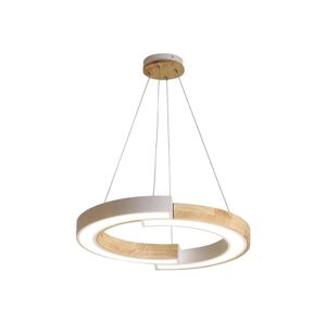LED Lustr na lanku LED/32W/230V 4000K bílá/dřevo