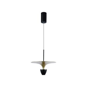 LED Lustr na lanku LED/9W/230V 4000K černá/zlatá
