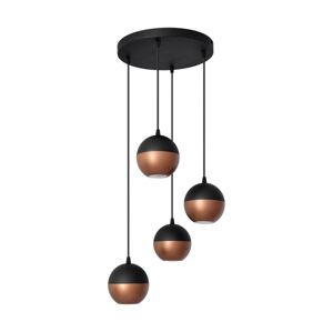 LED Lustr na lanku MIDWAY 4xGU10/6,5W/230V černá/měděná
