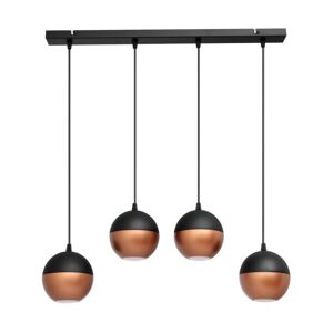 LED Lustr na lanku MIDWAY 4xGU10/6,5W/230V černá/měděná