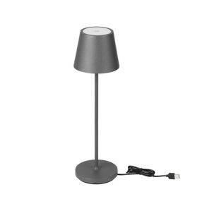 LED Stmívatelná dotyková dobíjecí stolní lampa LED/2W/5V 4400 mAh IP54 šedá