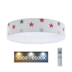 LED Stmívatelné svítidlo GALAXY KIDS LED/24W/230V hvězdičky bílá/růžová/šedá +DO