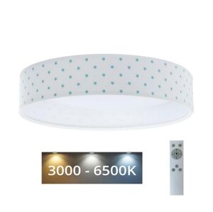 LED Stmívatelné svítidlo GALAXY KIDS LED/24W/230V hvězdičky bílá/tyrkysová + DO