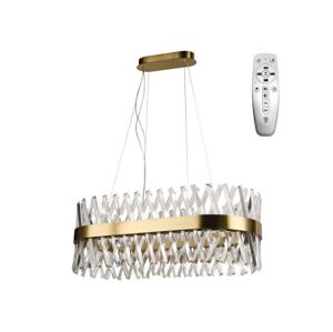 LED Stmívatelný křišťálový lustr na lanku LED/90W/230V + dálkové ovládání