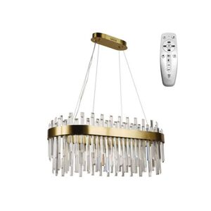 LED Stmívatelný lustr na lanku LED/100W/230V 3000-6500K zlatá + dálkové ovládání