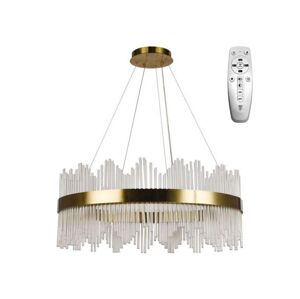 LED Stmívatelný lustr na lanku LED/110W/230V 3000-6500K zlatá + dálkové ovládání