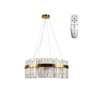LED Stmívatelný lustr na lanku LED/110W/230V 3000-6500K zlatá + dálkové ovládání