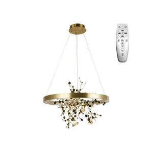 LED Stmívatelný lustr na lanku LED/40W/230V 3000-6500K zlatá + dálkové ovládání