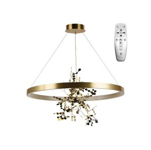 LED Stmívatelný lustr na lanku LED/55W/230V 3000-6500K zlatá + dálkové ovládání