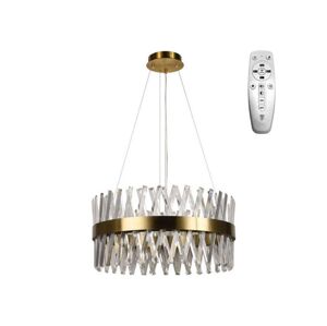 LED Stmívatelný lustr na lanku LED/80W/230V 3000-6500K zlatá + dálkové ovládání