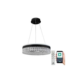 LED Stmívatelný lustr na lanku LED/90W/230V 3000-6500K černá + dálkové ovládání