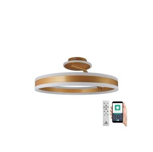 LED Stmívatelný přisazený lustr LED/86W/230V 3000-6500K zlatá + dálkové ovládání
