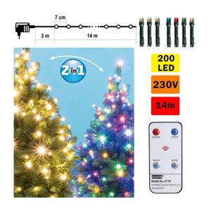 LED Vánoční venkovní řetěz 200xLED 17m IP44 teplá bílá/multicolor + DO
