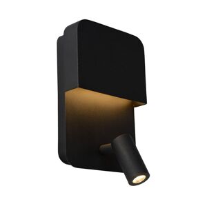 Lucide Lucide 79200/08/30 - LED Nástěnné svítidlo BOXER LED/5W/230V + LED/5W USB černá