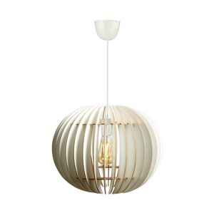 Lustr na lanku 1xE27/60W/230V bílá pr. 36 cm dřevo