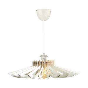 Lustr na lanku 1xE27/60W/230V bílá pr. 68 cm dřevo