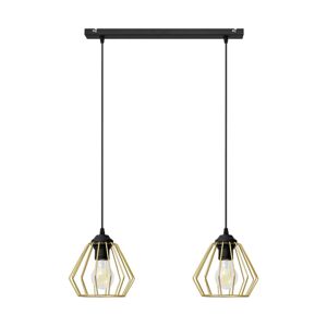 Lustr na lanku AGAT 2xE27/60W/230V zlatá/černá