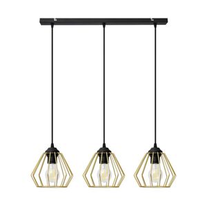 Lustr na lanku AGAT 3xE27/60W/230V zlatá/černá